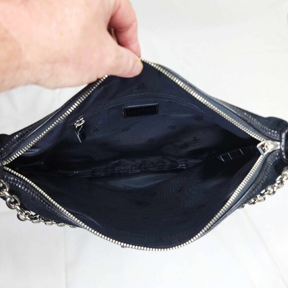 Ralph Lauren Black Suede & Croc Leather 3 Pocket 14\